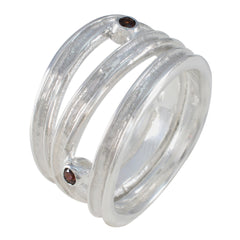 Amelia Modern Red Solitaire Ring in Sterling Silver