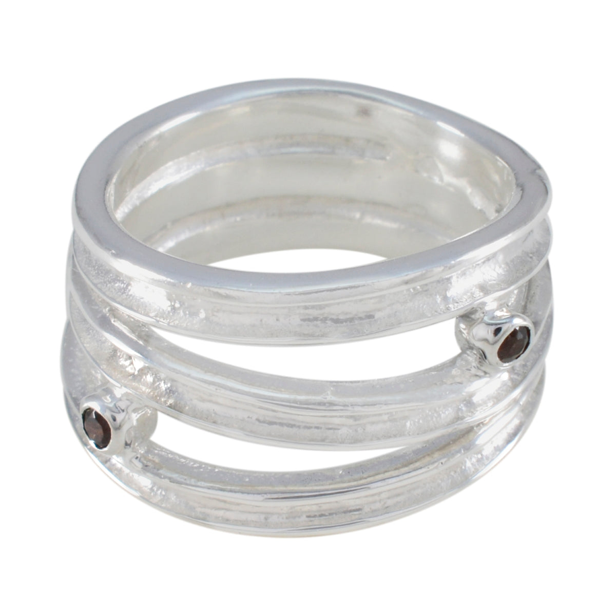 Amelia Modern Red Solitaire Ring in Sterling Silver Garnet Red