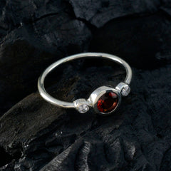 Abigail Modern Red Trilogy Ring with Gemstones