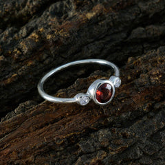 Abigail Modern Red Trilogy Ring with Gemstones