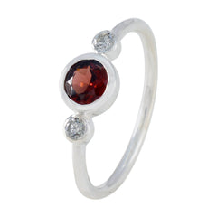 Abigail Modern Red Trilogy Ring with Gemstones