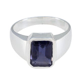Constanza Modern Blue Solitaire Ring Iolite Blue