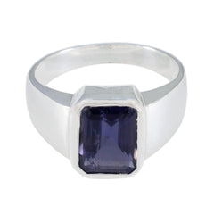 Constanza Modern Blue Solitaire Ring Iolite Blue
