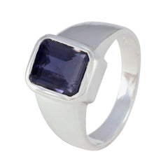 Constanza Modern Blue Solitaire Ring