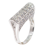 Renata modern white ring for women with sparkling stones and sleek silver band design