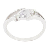 Saanvi Modern White Solitaire Ring Elegant Design Crystal Quartz White
