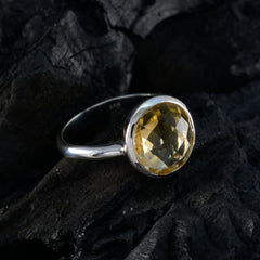 Ines Modern Yellow Solitaire Ring with Gemstone