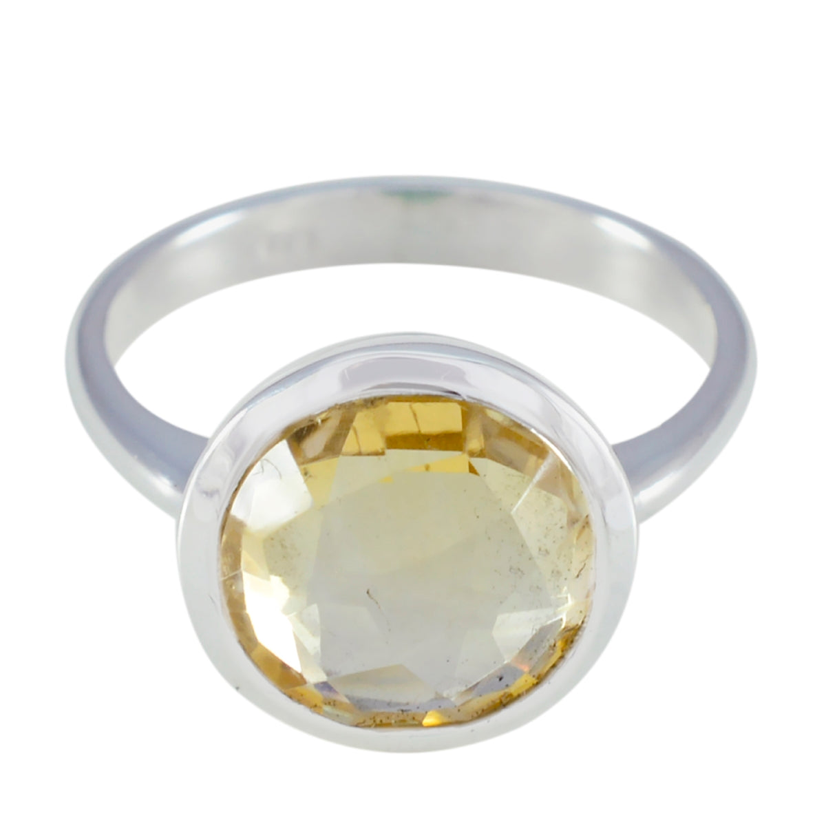 Ines Modern Yellow Solitaire Ring with Gemstone Citrine Yellow