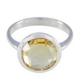 Ines Modern Yellow Solitaire Ring with Gemstone Citrine Yellow