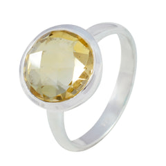 Ines Modern Yellow Solitaire Ring with Gemstone