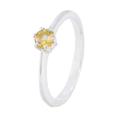 Priya Modern Yellow Solitaire Ring with Silver Band
