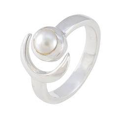 Lucy Moon Sun Solitaire Ring with Pearl Accent