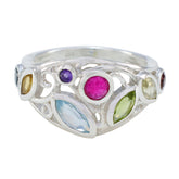 Sara multicolor cocktail ring with various colorful gemstones set in silver filigree design