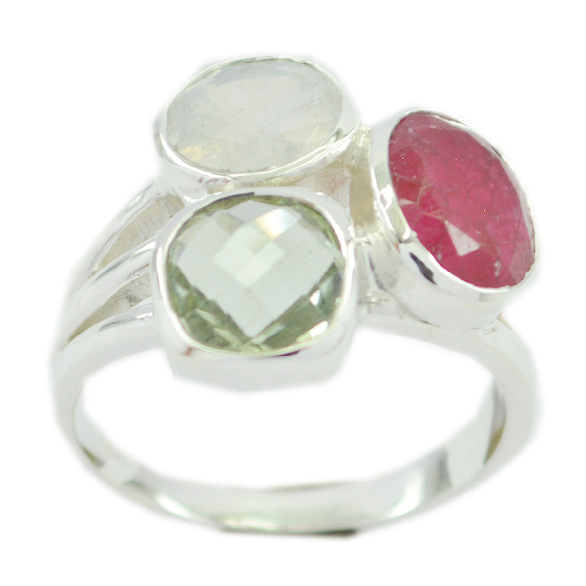 Riley Multicolor Cocktail Ring with Gemstone Trio Multi Stone Multicolor