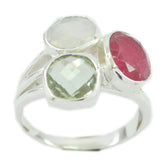 Riley Multicolor Cocktail Ring with Gemstone Trio Multi Stone Multicolor