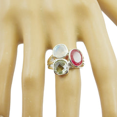 Riley Multicolor Cocktail Ring with Gemstone Trio