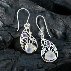 Eva Multicolor Dangle Earrings with Gemstone Detail