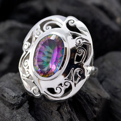 Marie Multicolor Filigree Solitaire Ring with Gemstone