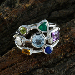 Angeles Multicolor Gemstone Cocktail Ring in Sterling Silver
