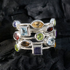 Zazlle Multicolor Gemstone Cocktail Ring for Glam Style