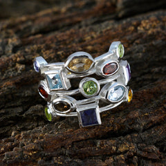 Zazlle Multicolor Gemstone Cocktail Ring for Glam Style