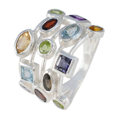 Zazlle Multicolor Gemstone Cocktail Ring for Glam Style