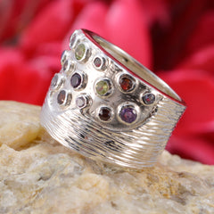 Addison Multicolor Gemstone Cocktail Ring in Silver