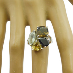 Aisha Multicolor Gemstone Cocktail Ring in Silver