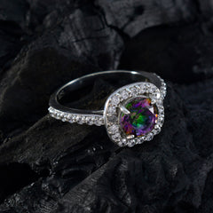 Kristine Multicolor Gemstone Halo Ring with Sparkling Accent