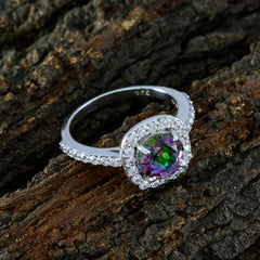 Kristine Multicolor Gemstone Halo Ring with Sparkling Accent