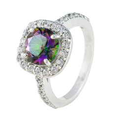 Kristine Multicolor Gemstone Halo Ring with Sparkling Accent