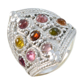 Ananya multicolor gemstone heritage ring featuring intricate silverwork and colorful gemstones