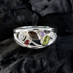 Amelia Multicolor Gemstone Ring in Sterling Silver
