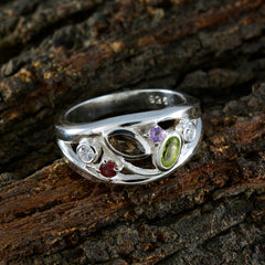 Amelia Multicolor Gemstone Ring in Sterling Silver