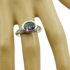 Sofia Multicolor Gemstone Ring with Vintage Silver Design