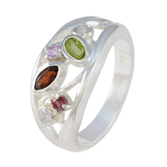 Amelia Multicolor Gemstone Ring in Sterling Silver