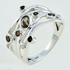 Ines silver ring featuring a multicolor gemstone ring design with various oval and round stones