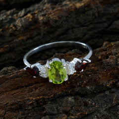 Ananya Multicolor Gemstone Trilogy Ring in Silver