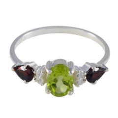 Ananya Multicolor Gemstone Trilogy Ring in Silver Multi Stone Multicolor