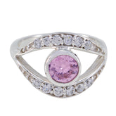 Aria Multicolor Halo Ring with Pink Gemstone Accent Tourmaline Multicolor