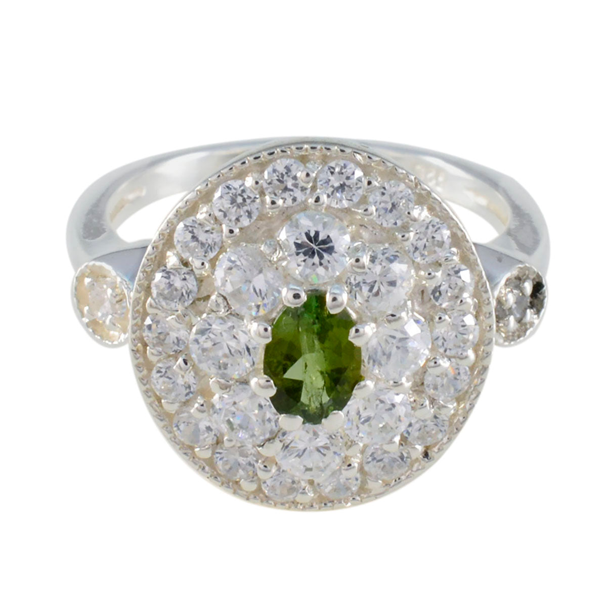 Milagros Multicolor Halo Ring for Women with Gemstones Tourmaline Multicolor