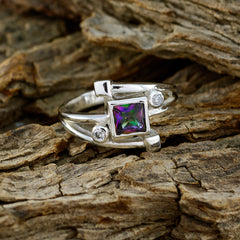 Lourdes Multicolor Halo Ring for Women Silver Gemstone