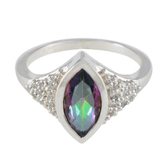 Penelope Multicolor Halo Ring with Sparkling Stones Mystic Quartz Multicolor