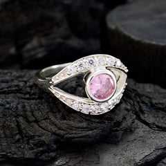 Aria Multicolor Halo Ring with Pink Gemstone Accent