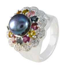 Claire Multicolor Halo Ring with Pearl and Gemstones