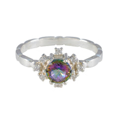 Nella Multicolor Halo Ring with Sparkling Stones Mystic Quartz Multicolor
