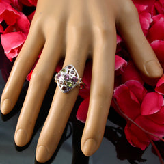 Aisha Multicolor Navratna Ring in Sterling Silver