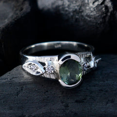 Nova Multicolor Solitaire Gemstone Ring with Silver Band