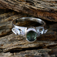 Nova Multicolor Solitaire Gemstone Ring with Silver Band