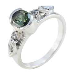 Nova Multicolor Solitaire Gemstone Ring with Silver Band